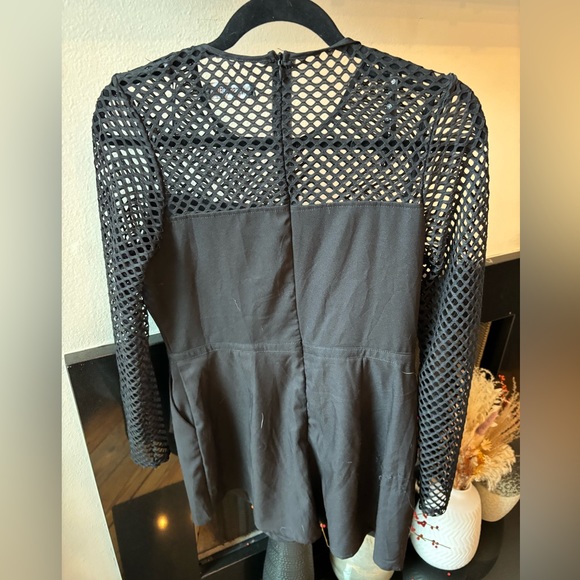 Missguided Black Long Sleeved Romper Skort - Picture 4 of 4